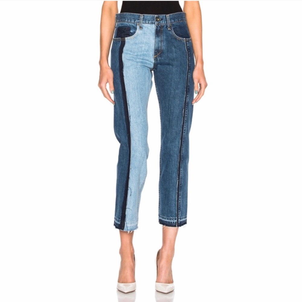 NWT Rag and Bone Magnolia Two Tone Cropped Jeans